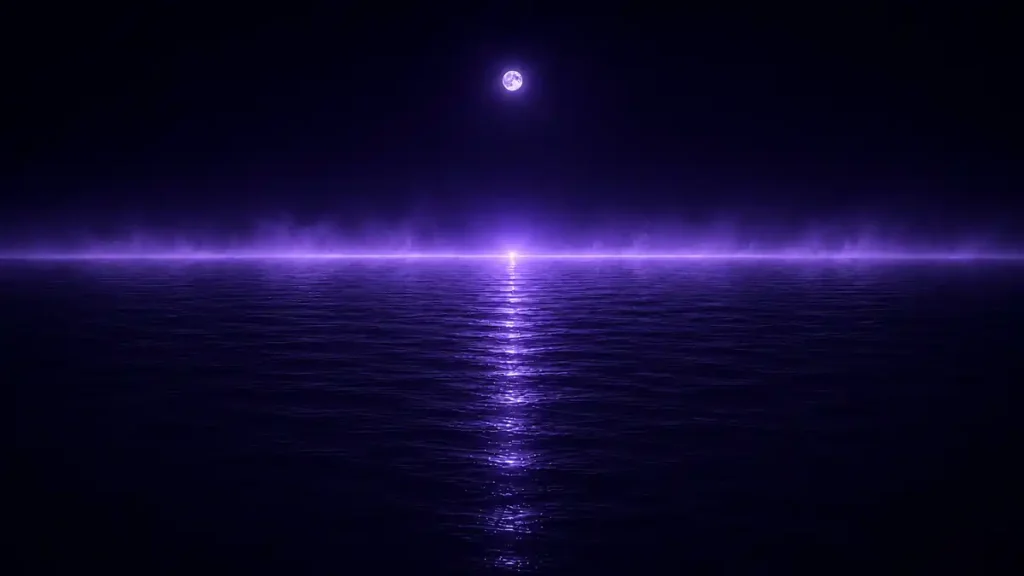 852 Hz third eye chakra music, deep indigo light over still water